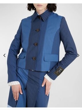 Marni Pinstriped Shirt Jacket Made in ITALY Size 4 MSRP $1850